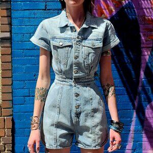 Denim Romper in Light Wash by Daze Denim NWT
